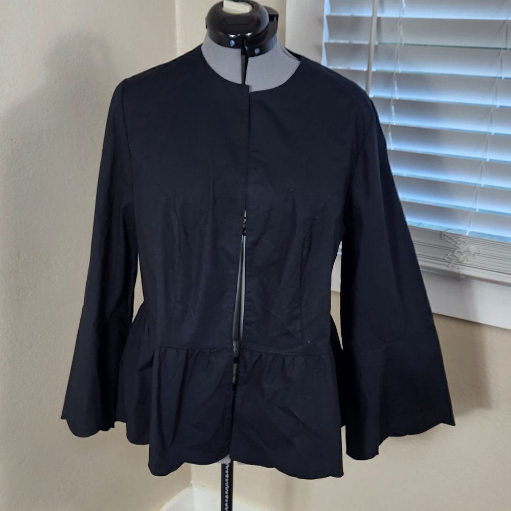 Jessica London Cardigan Size 14W Black Fitted Cardigan Bell Sleeves